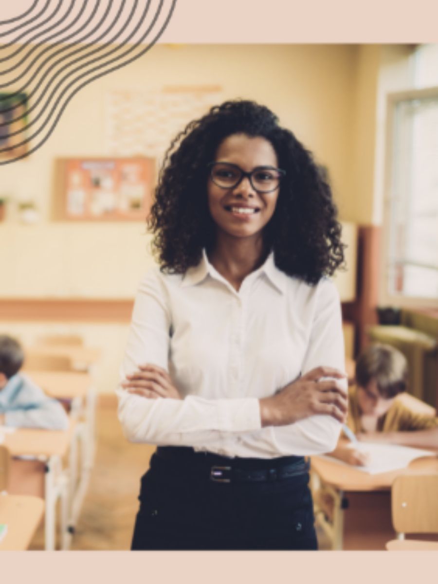 Teacher crossing her arms