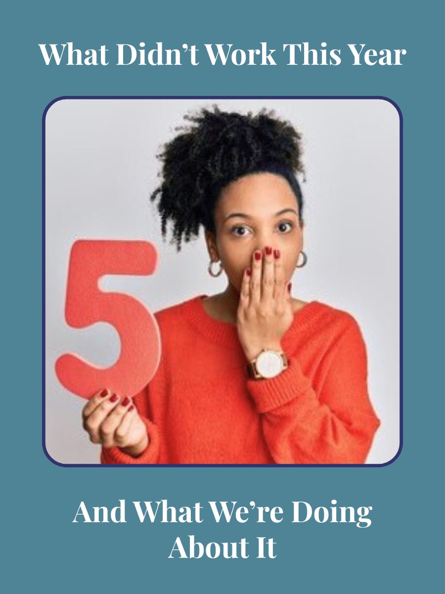 Woman holding the number 5